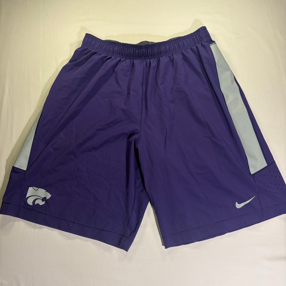 Nike K-State Wildcats Team Issued Dri-FIT Basketball Shorts Purple Mens Large